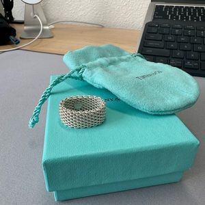 Tiffany & Co. Somerset Sterling Silver Mesh Chain Link Ring